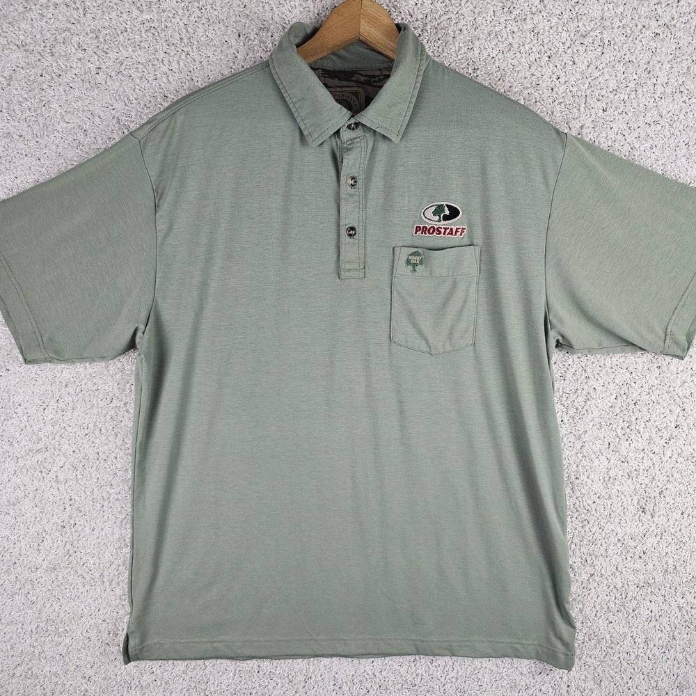 Mossy Oak Companions Tombigbee Light  Polo Pro Staff Shirt Men's XL Bamboo